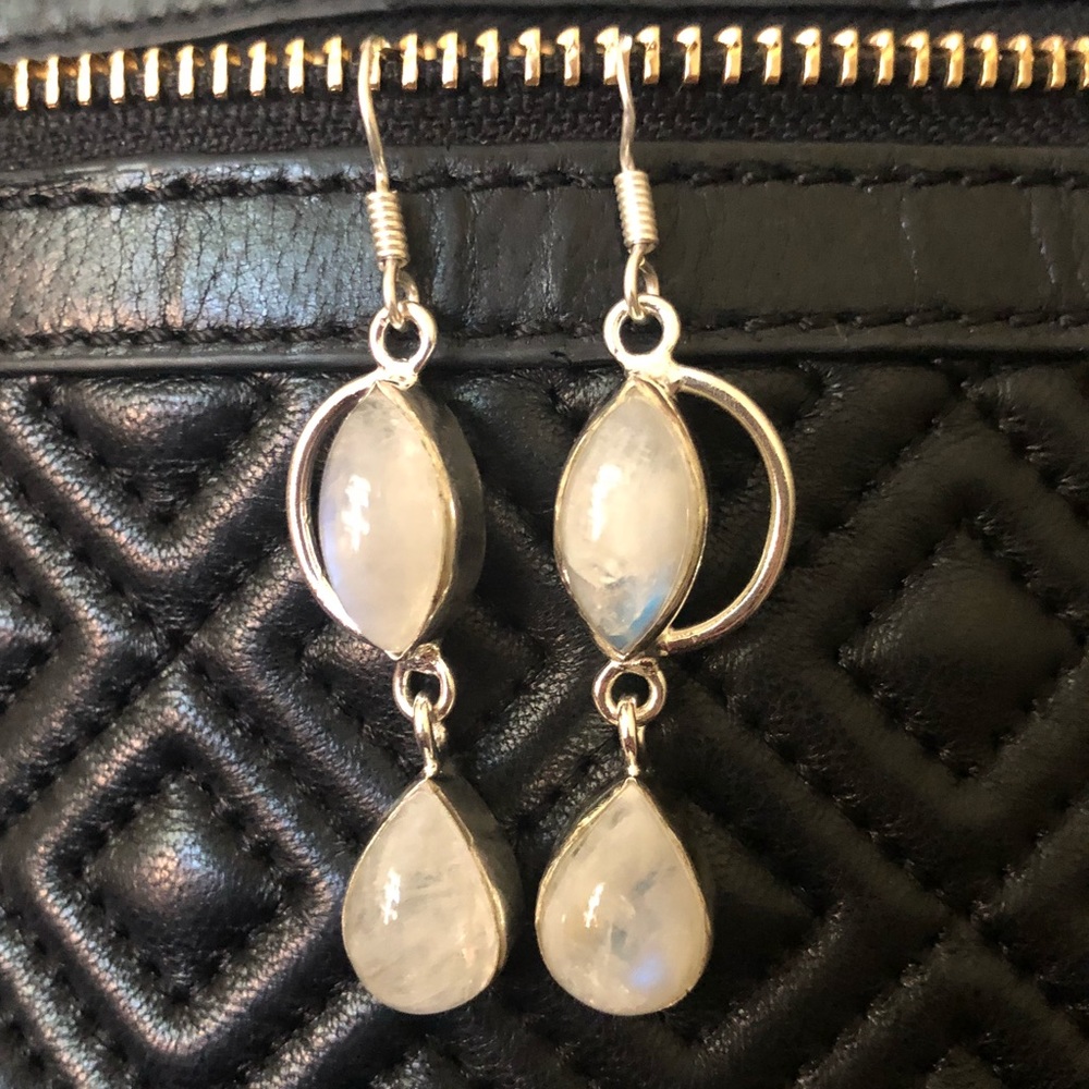 Rainbow Moonstone Earrings